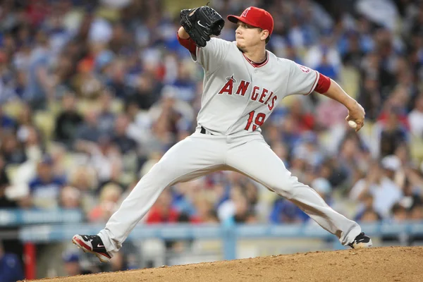 Scott Kazmir lanza durante el juego — Foto de Stock