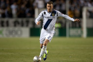 David beckham eylem sırasında major league soccer oyunu