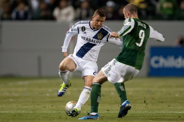 David Beckham and Kris Boyd during the Major League Soccer game clipart