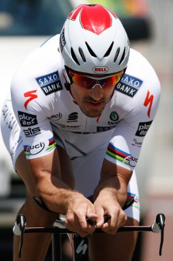 Fabian cancellara rides aracılığıyla şehir dışarı onun zamana karşı los angeles