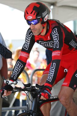 George hincapie onun zamana karşı şehir boyunca binmeye hazır alır los angeles
