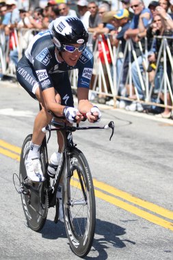 Andy schleck rides zamana karşı şehir boyunca los angeles