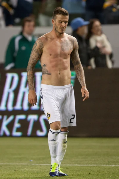 David beckham efter mls spelet — Stockfoto