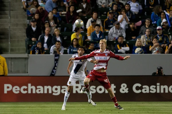 Brek Shea y Sean Franklin durante el partido de la Major League Soccer —  Fotos de Stock