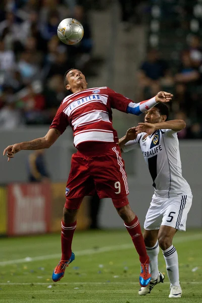 Blas Perez and Sean Franklin during the Major League Soccer game — Stock Photo, Image