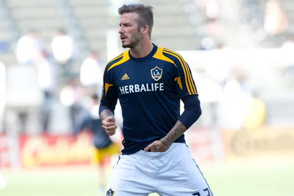 David Beckham se calienta antes del partido MLS —  Fotos de Stock