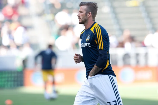 David Beckham wärmt sich vor dem MLS-Spiel auf — Stockfoto