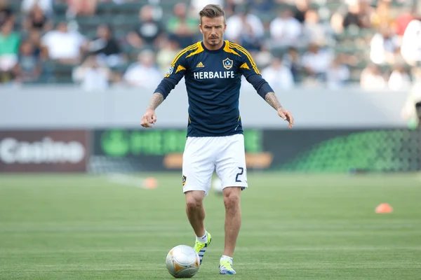 David Beckham se calienta antes del partido MLS — Foto de Stock