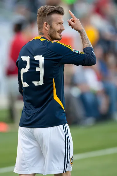 David Beckham si scalda prima della partita MLS — Foto Stock