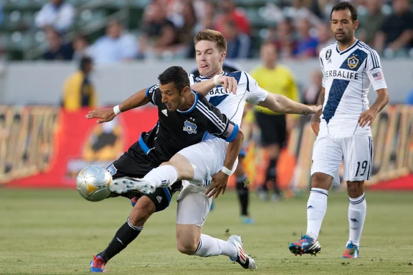 Bryan Gaul and Sercan Guvenisik in action during the Major League Soccer game — Stock Photo, Image