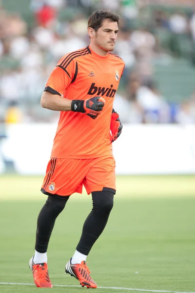 Casillas avant le match du Défi mondial de football — Photo