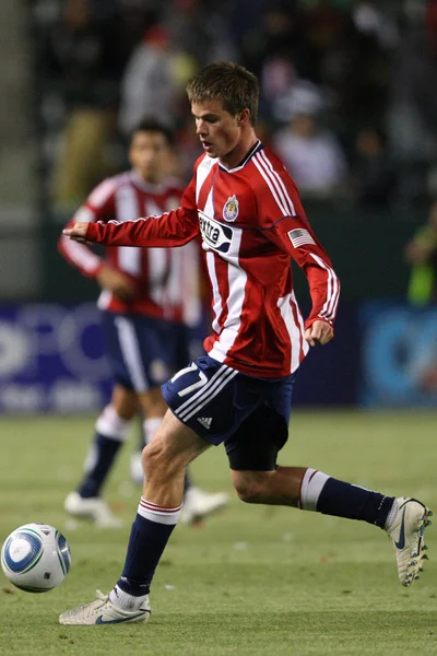 Justin Braun controls the ball during the game — Stock Photo, Image