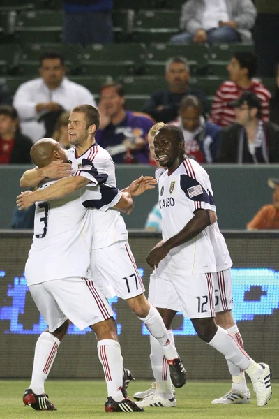 Real Salt Lake celebra un gol de Chris Wingert durante el minuto 46 del juego —  Fotos de Stock