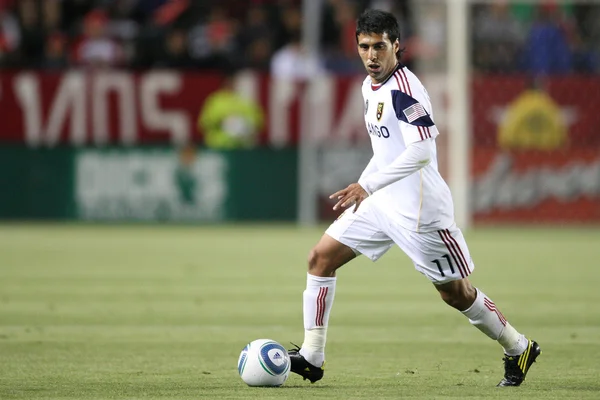 Javier Morales in action during the game — Stock Photo, Image