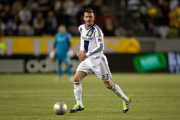 David beckham i aktion under major league soccer spelet Royaltyfria Stockfoton