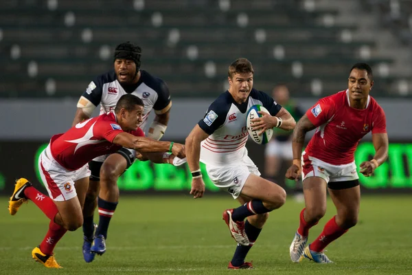 Rugby match entre o USA Men 's Eagles e Tonga no StubHub Center Fotos De Bancos De Imagens Sem Royalties