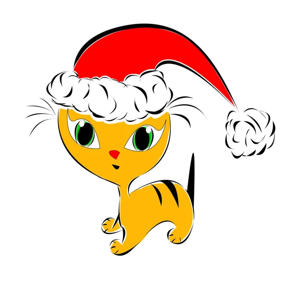 Christmas cat — Stock Vector