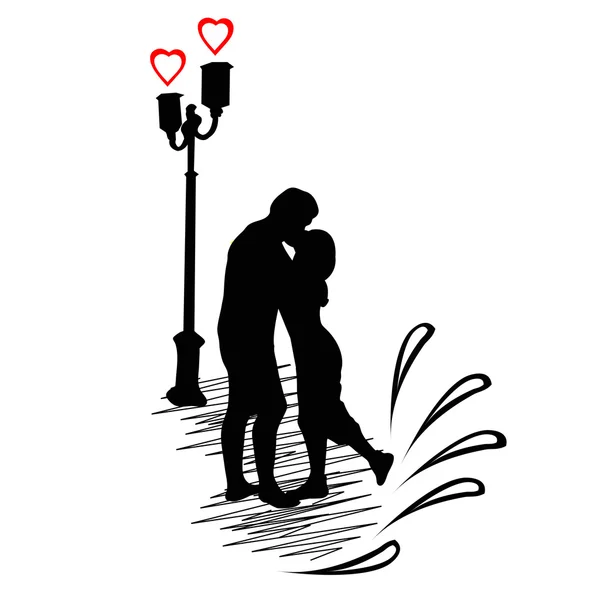 Valentine med par i kærlighed - Stock-foto