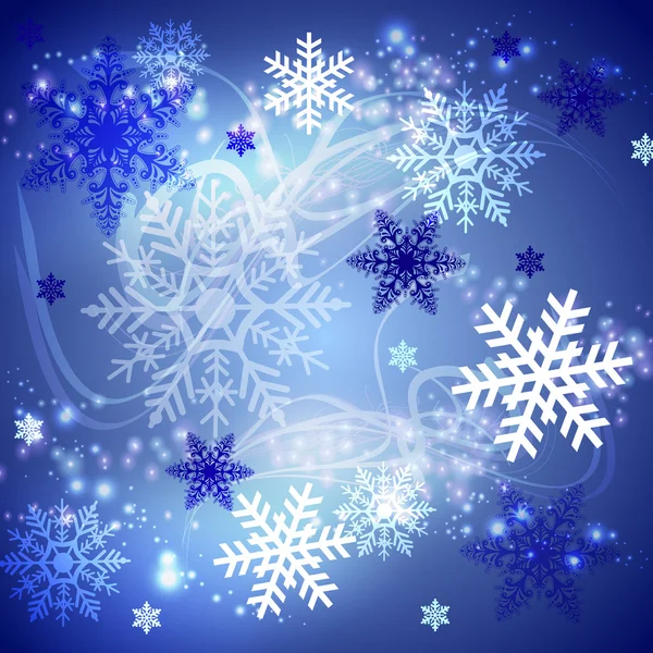 Blue snowflakes background. — Stock Vector