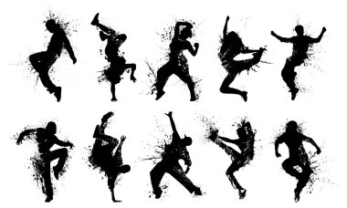 Grunge Silhouettes. clipart