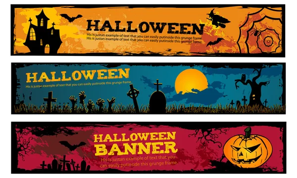 Banners de Halloween . — Vetor de Stock