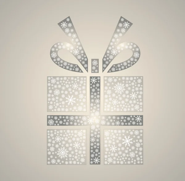 Weihnachten Schneeflocken Geschenk-Box — Stockvektor