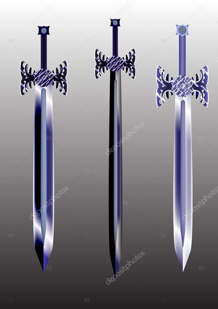 Three isolated swords