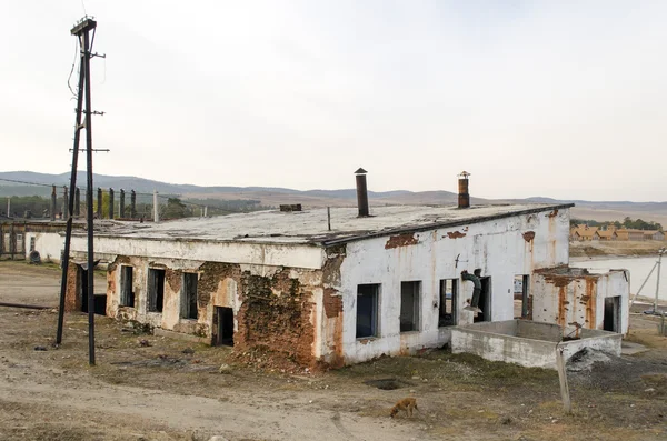 Yıkık shopfloor Köyü huzhir, olkhon Adası, Baykal Gölü balık tesisi — Stok fotoğraf