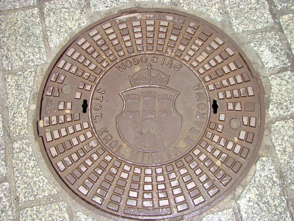 Manhole in Krakow. Poland — Stock Photo, Image