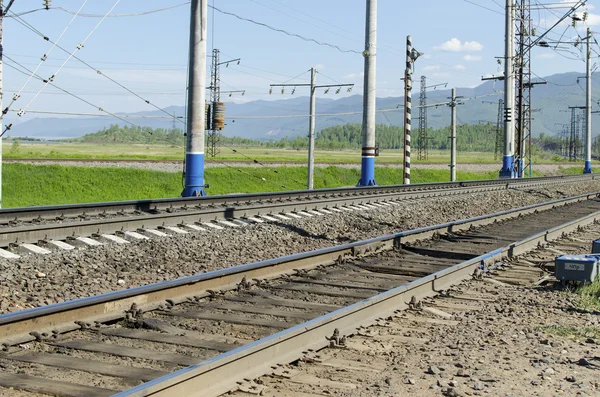 Sezione ferroviaria nel sud del lago Baikal — Foto Stock