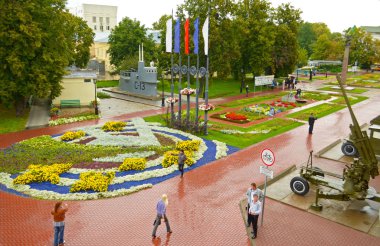 Nijniy novgorod kremlin. avlunun. çiçek yatak, çiçek tatil için dekore