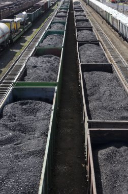 Demiryolu yük tren istasyonunda. Irkutsk bölgesi