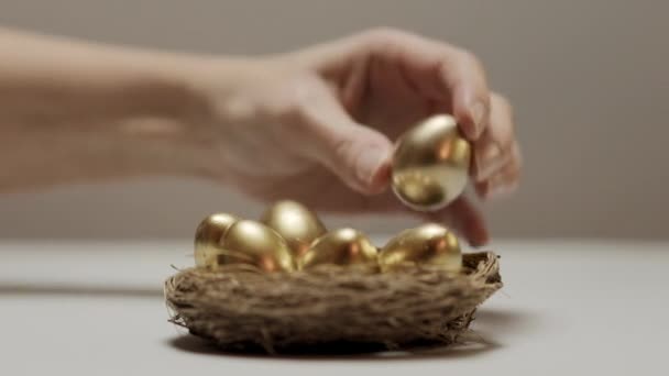 Gniazdo ze złotymi jajami — Wideo stockowe