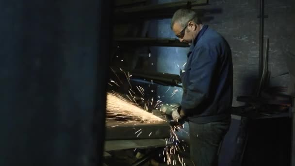 Çelik fabrikasında işçi — Stok video
