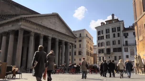 Pantheon, slavná památka v Římě, Itálie — Stock video