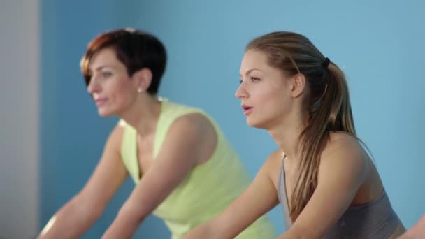 Szkolenia fitness club, siłownia i sportowe aktywności osób 18of27 — Wideo stockowe