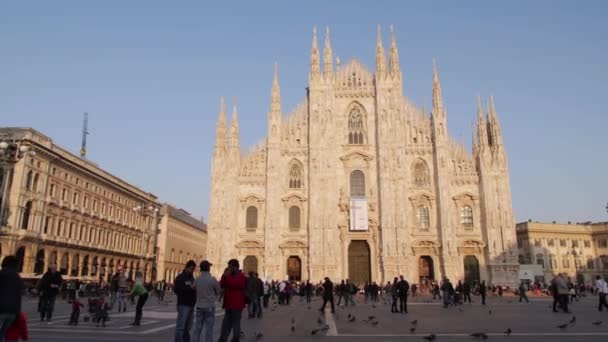 Vista de Milán, cúpula y galería vittorio emanuele — Vídeo de stock