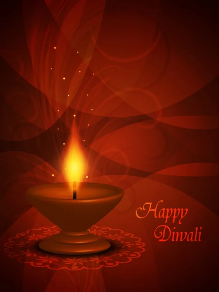 Projeto de fundo criativo com lâmpada bonita para o festival de diwali . — Vetor de Stock