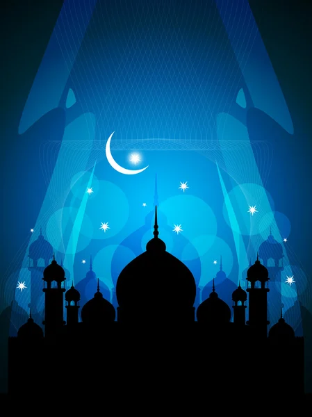 Artistic religious eid background with mosque. — Stock Vector