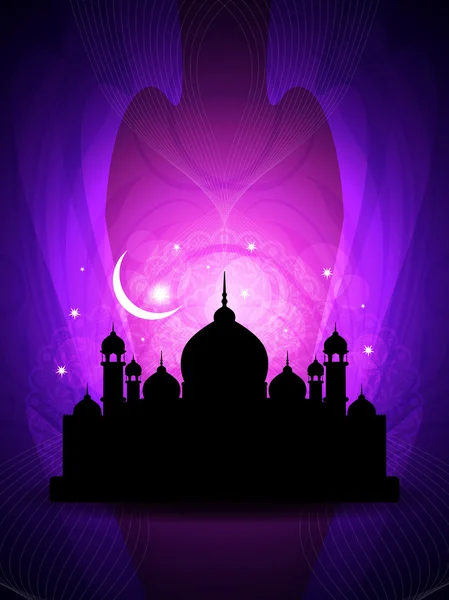 Abstract religious eid background with mosque. — Stock Vector