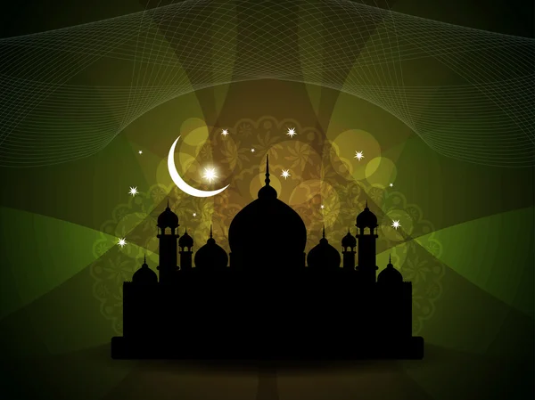 모스크와 추상적인 종교 eid 배경 디자인. — 스톡 벡터