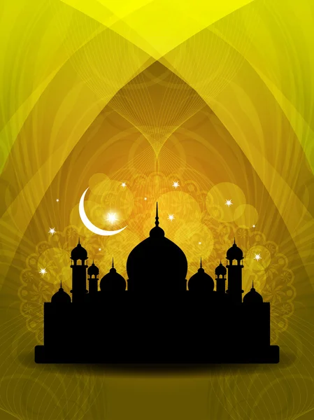 Fondo eid espiritual abstracto con mezquita . — Vector de stock