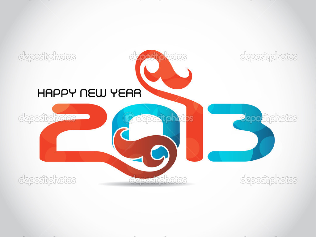 Creative colorful happy new year 2013 design on white background.