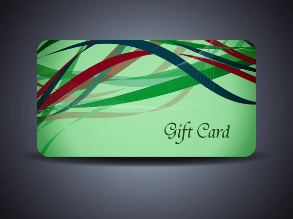 Αφηρημένη όμορφο δώρο κάρτα σχεδιασμό με πολύχρωμο κύματα — Διανυσματικό Αρχείο
