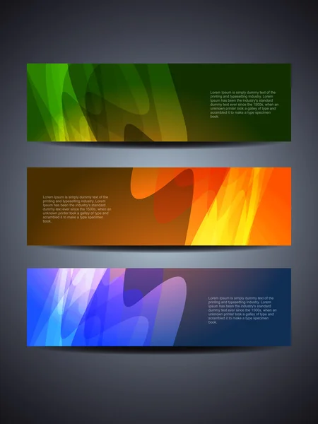 Conjunto de diseños abstractos de encabezado / banner web — Vector de stock