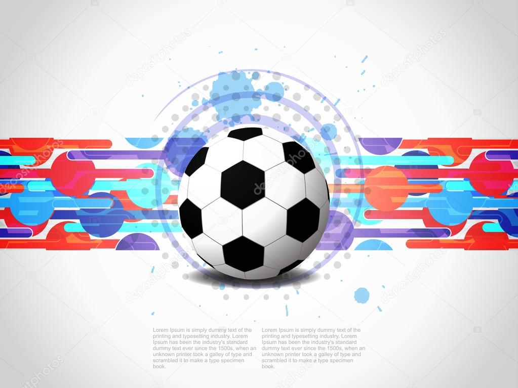 Creative football background with colorful modern design.