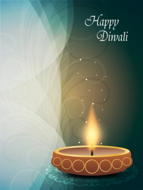 diwali Festivali için güzel lamba ile renkli arka plan.