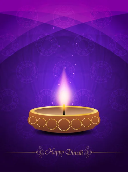 Fondo religioso con hermosa lámpara para el festival diwali . — Vector de stock