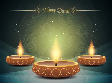 Colorful background design for diwali with beautiful lamps. clipart