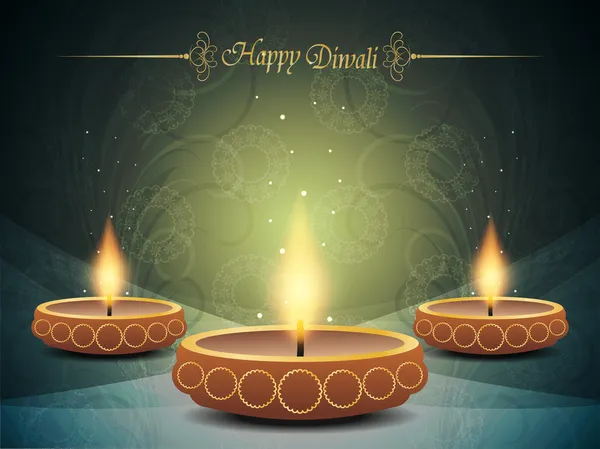 Colorful background design for diwali with beautiful lamps. — Stock Vector